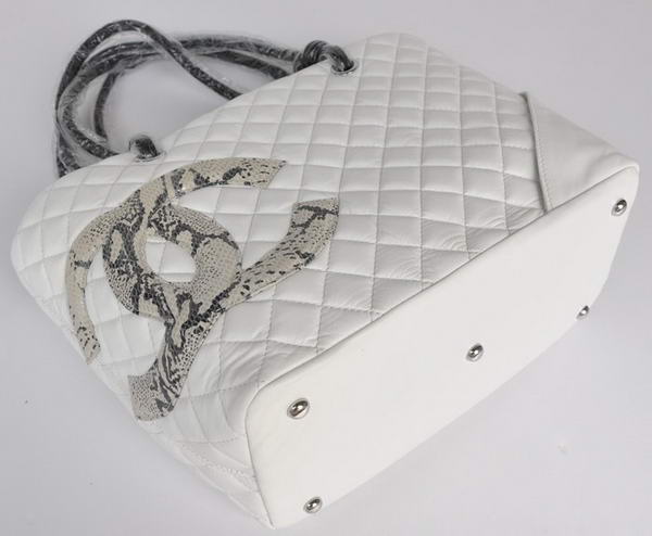 7A Discount Chanel Cambon Black CC A25169 White Shoulder Bags